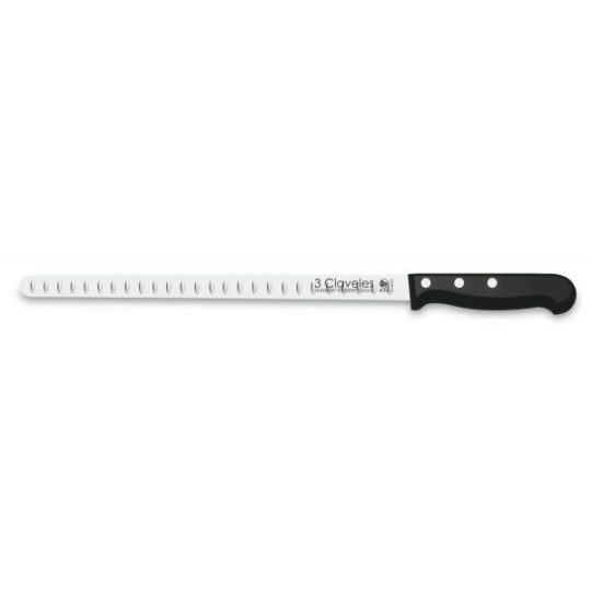 Cuchillo jamonero 3 claveles 29cm ALVEOLADO 00965