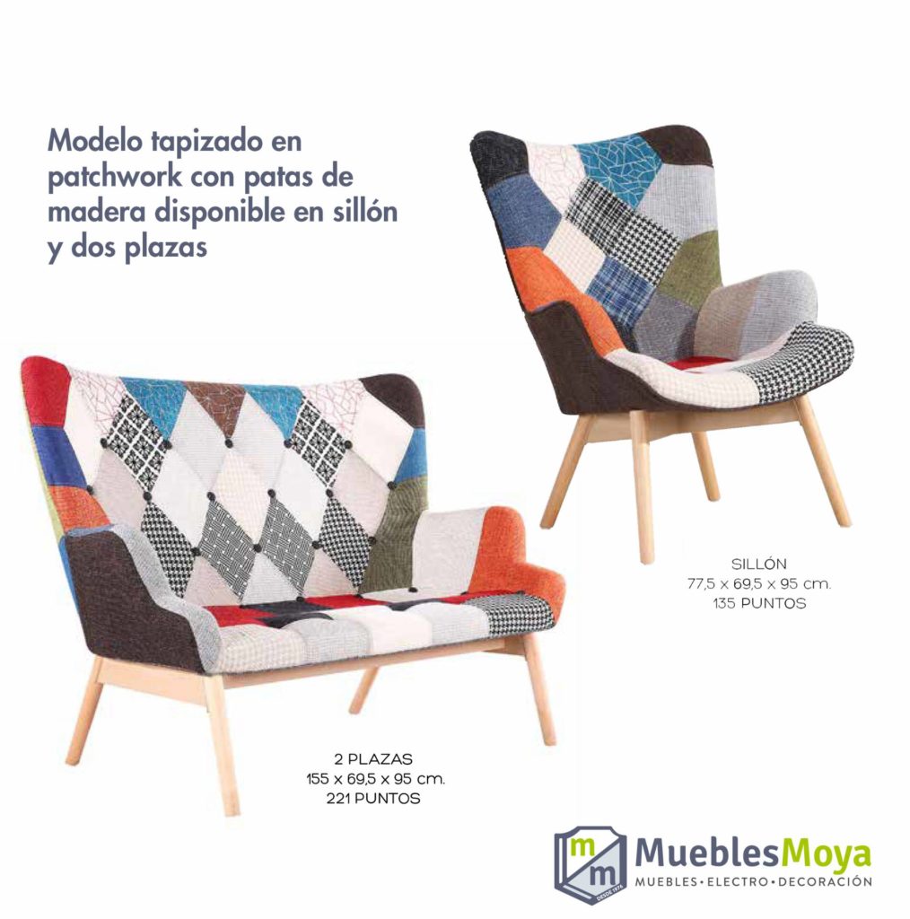 sillon y sofa tapizados patchwork