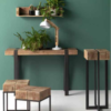 Taburete De Madera Con Pies De Metal
