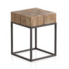 Taburete De Madera Con Pies De Metal 2